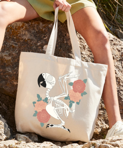 Maxi Tote bag Halloween skelet