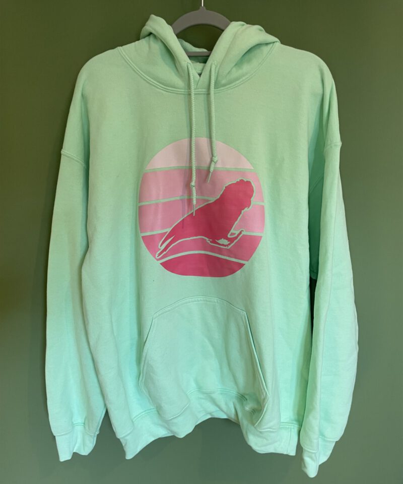 Sunset roze kaketoe hoodie mint Large