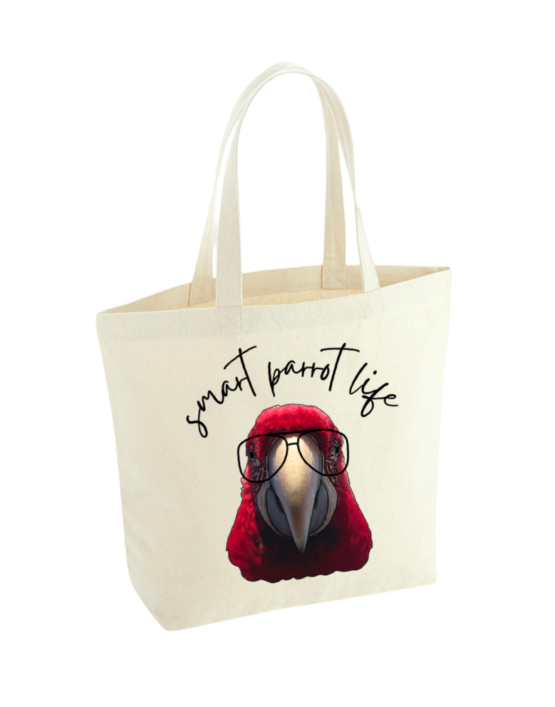 Maxi Tote bag Smart parrot life groenvleugel - Afbeelding 2