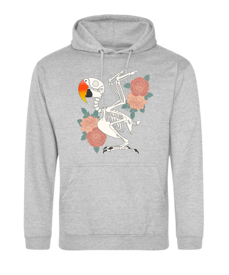 Edel papegaai skelet hoodie Grijs