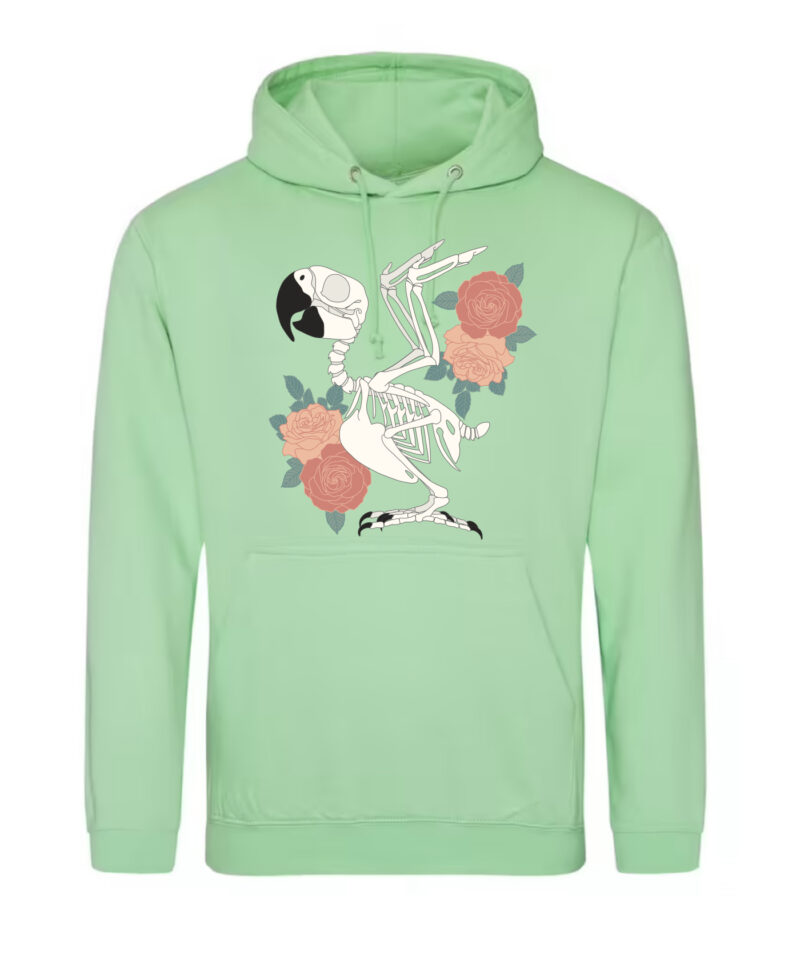 Papegaai skelet hoodie Mint