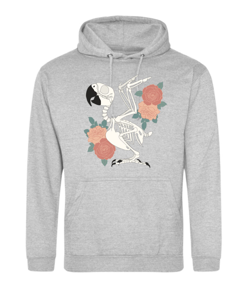 Papegaai skelet hoodie Grijs