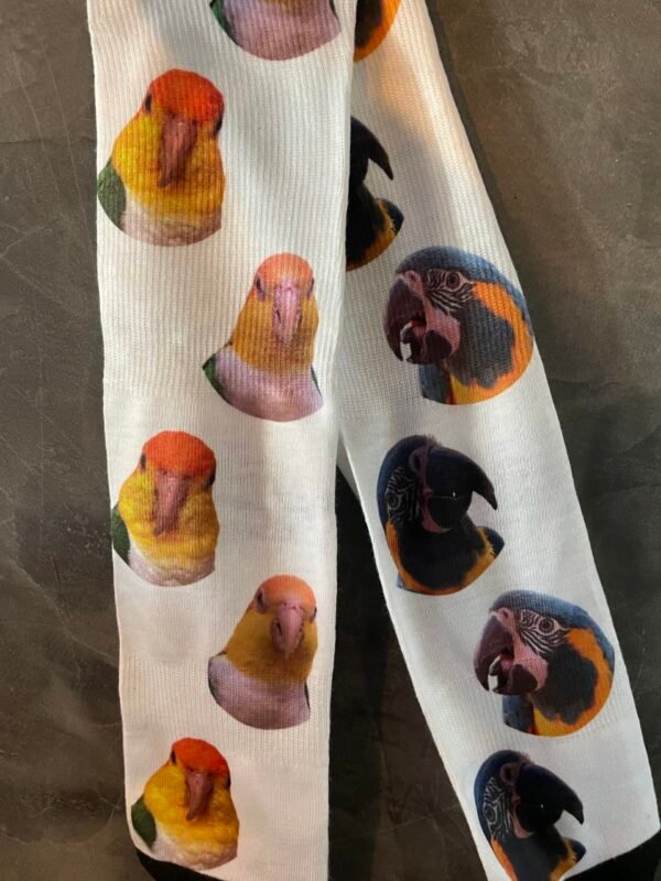 Gepersonaliseerde sokken eigen foto papegaai