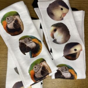 Gepersonaliseerde sokken eigen foto papegaai