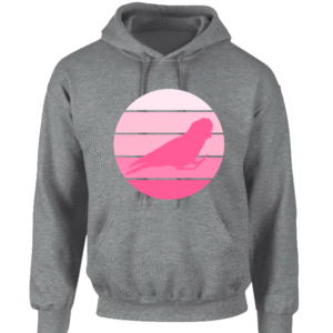 Hoodie met silhouet van roze kaketoe in retro zonsondergang design