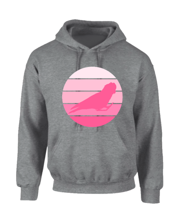 Hoodie met silhouet van roze kaketoe in retro zonsondergang design