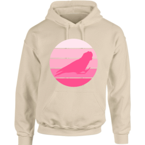 Hoodie met silhouet van roze kaketoe in retro zonsondergang design