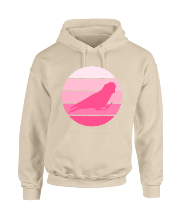 Hoodie met silhouet van roze kaketoe in retro zonsondergang design