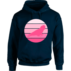 Hoodie met silhouet van roze kaketoe in retro zonsondergang design