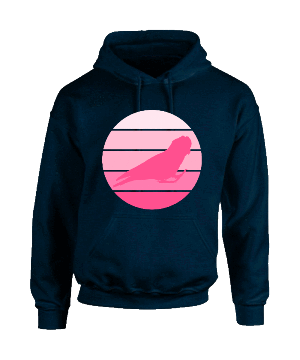 Hoodie met silhouet van roze kaketoe in retro zonsondergang design