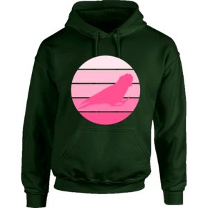 Hoodie met silhouet van roze kaketoe in retro zonsondergang design