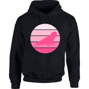 Hoodie met silhouet van roze kaketoe in retro zonsondergang design