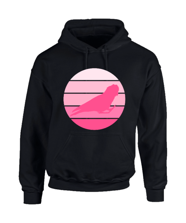 Hoodie met silhouet van roze kaketoe in retro zonsondergang design