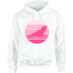 Hoodie met silhouet van roze kaketoe in retro zonsondergang design