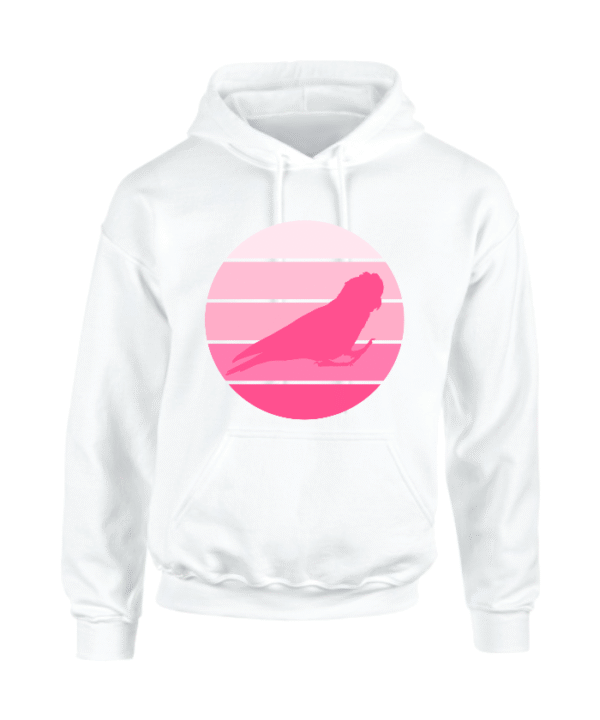 Hoodie met silhouet van roze kaketoe in retro zonsondergang design