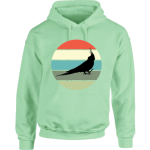 Hoodie met silhouet van valkparkiet in retro zonsondergang design