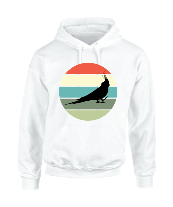 Hoodie met silhouet van valkparkiet in retro zonsondergang design