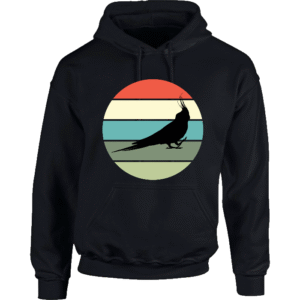 Hoodie met silhouet van valkparkiet in retro zonsondergang design