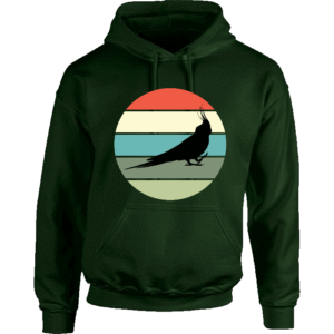 Hoodie met silhouet van valkparkiet in retro zonsondergang design