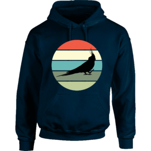 Hoodie met silhouet van valkparkiet in retro zonsondergang design