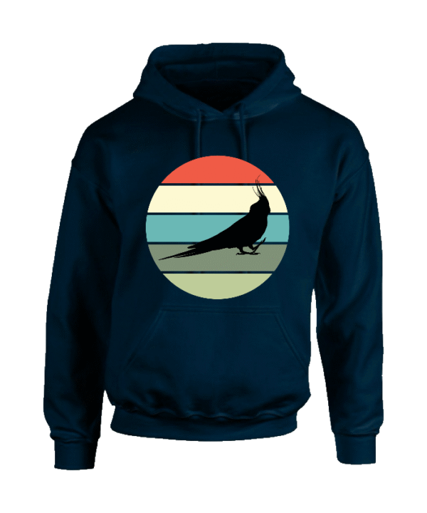 Hoodie met silhouet van valkparkiet in retro zonsondergang design