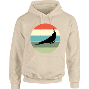 Hoodie met silhouet van valkparkiet in retro zonsondergang design