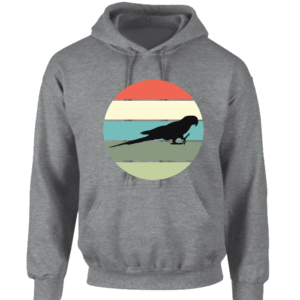 Hoodie met silhouet van ara in retro zonsondergang design