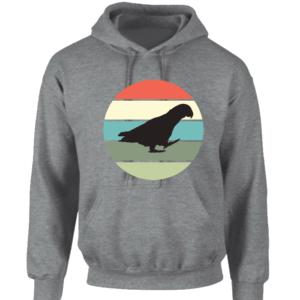 Hoodie met silhouet van grijze roodstaart in retro zonsondergang design
