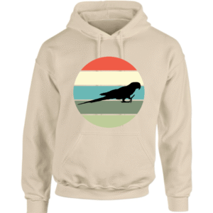 Hoodie met silhouet van ara in retro zonsondergang design