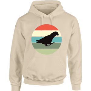 Hoodie met silhouet van grijze roodstaart in retro zonsondergang design