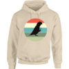 Hoodie met silhouet van caique in retro zonsondergang design
