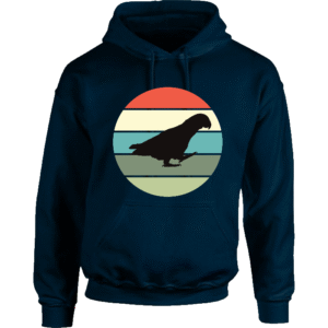 Hoodie met silhouet van grijze roodstaart in retro zonsondergang design