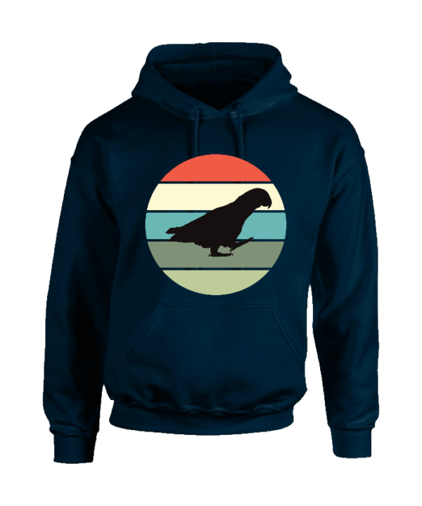 Hoodie met silhouet van grijze roodstaart in retro zonsondergang design