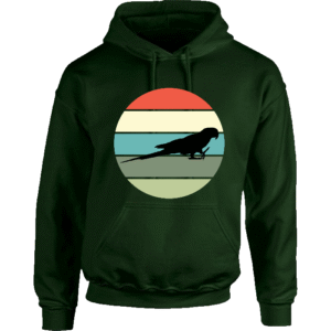Hoodie met silhouet van ara in retro zonsondergang design