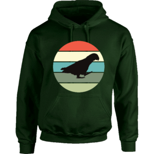 Hoodie met silhouet van grijze roodstaart in retro zonsondergang design