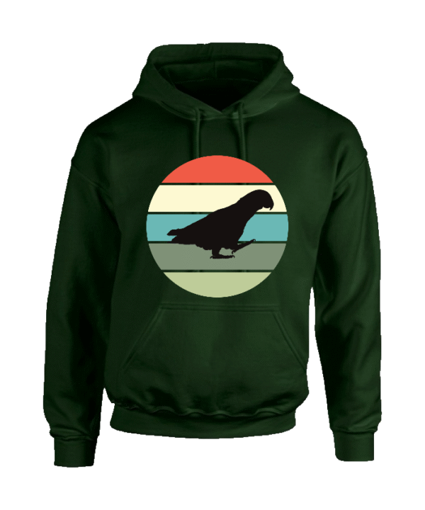 Hoodie met silhouet van grijze roodstaart in retro zonsondergang design
