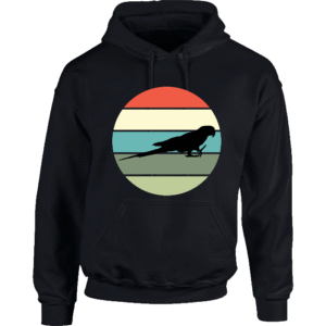 Hoodie met silhouet van ara in retro zonsondergang design