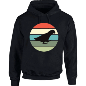 Hoodie met silhouet van grijze roodstaart in retro zonsondergang design