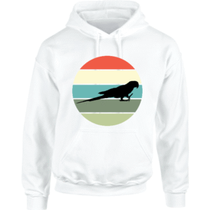 Hoodie met silhouet van ara in retro zonsondergang design