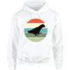Hoodie met silhouet van grijze roodstaart in retro zonsondergang design