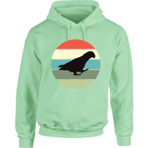 Hoodie met silhouet van grijze roodstaart in retro zonsondergang design
