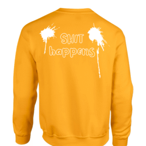 Sweater met shit happens en poep design