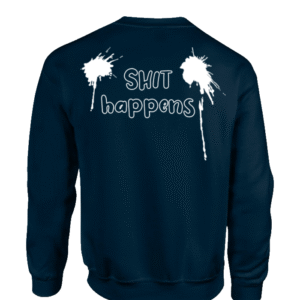 Sweater met shit happens en poep design
