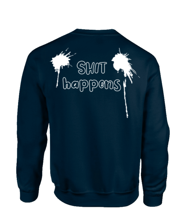 Sweater met shit happens en poep design