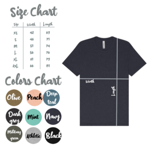 Maten kaart shirt Skaya products