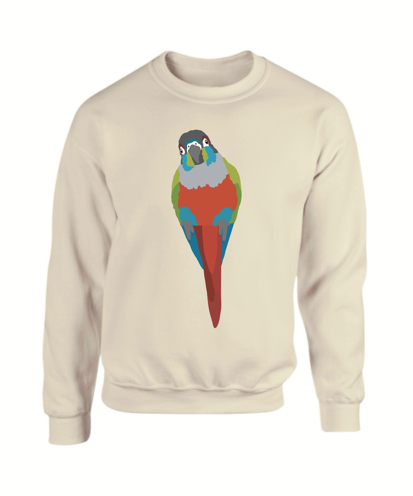 Gepersonaliseerde sweater eigen getekende papegaai parkiet