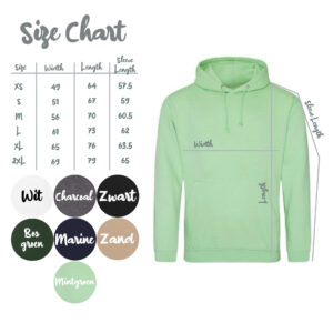Maten kaart hoodie Skaya products