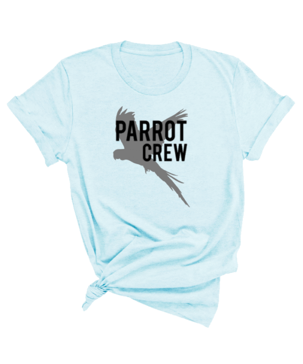Shirt met zwarte parrot crew print en vliegende papegaaien er achter