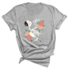 Shirt met papegaaien skelet print en roze bloemen