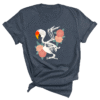 Shirt met edel papegaai skelet print en roze bloemen